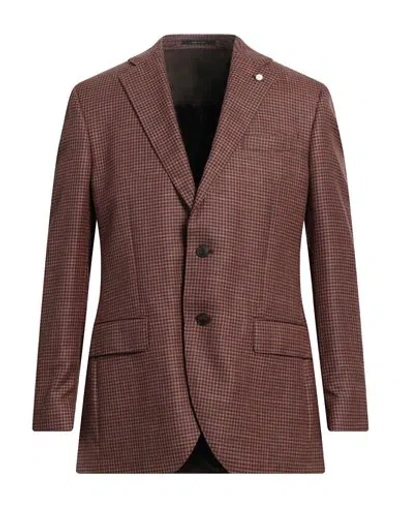 Luigi Bianchi Mantova Man Blazer Brown Size 46 Virgin Wool, Silk, Linen