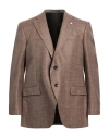 Luigi Bianchi Mantova Man Blazer Brown Size 46 Virgin Wool, Silk, Linen In Brown