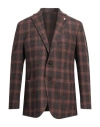 Luigi Bianchi Mantova Man Blazer Brown Size 48 Virgin Wool, Wool, Silk In Brown