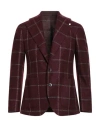 Luigi Bianchi Mantova Man Blazer Burgundy Size 42 Wool, Polyamide In Burgundy