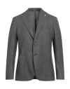Luigi Bianchi Mantova Man Blazer Grey Size 42 Linen, Cotton In Gray
