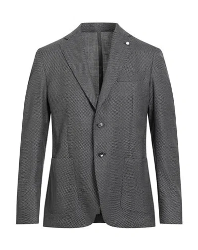 LUIGI BIANCHI MANTOVA LUIGI BIANCHI MANTOVA MAN BLAZER CHARCOAL SIZE 42 WOOL, SILK