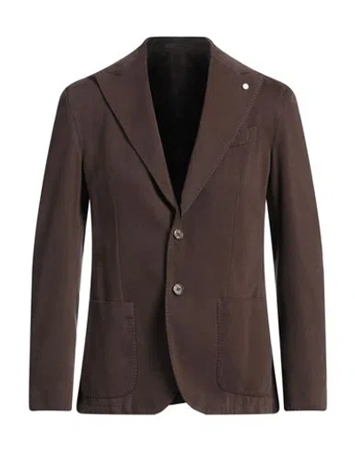 Luigi Bianchi Mantova Man Blazer Chocolate Brown Size 40 Cotton, Cashmere