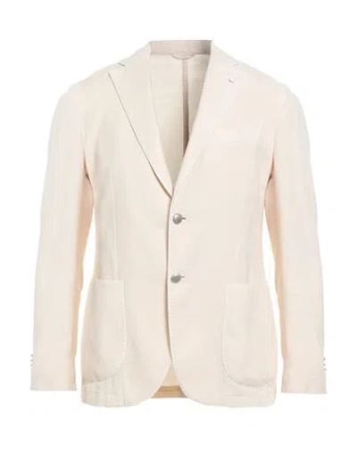 Luigi Bianchi Mantova Man Blazer Cream Size 42 Cotton, Linen In White