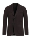 Luigi Bianchi Mantova Man Blazer Dark Brown Size 46 Cotton, Linen In Brown