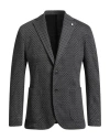 Luigi Bianchi Mantova Man Blazer Grey Size 38 Cotton, Wool In Black