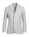 Luigi Bianchi Mantova Man Blazer Grey Size 38 Linen, Silk, Cotton In Gray