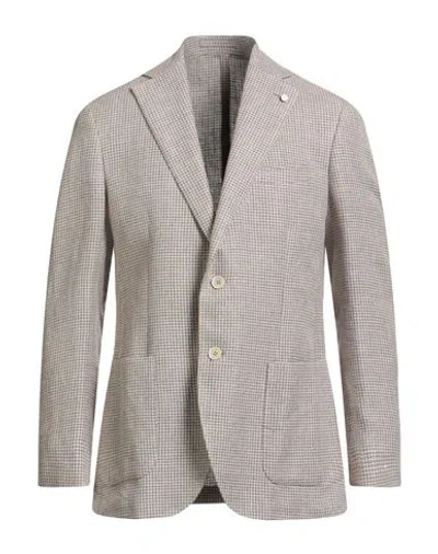 Luigi Bianchi Mantova Man Blazer Grey Size 42 Linen, Silk, Cotton In Gray