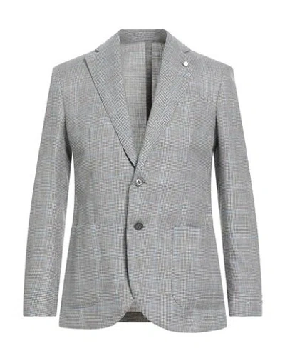 Luigi Bianchi Mantova Man Blazer Grey Size 42 Linen, Wool In Gray