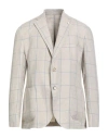 Luigi Bianchi Mantova Man Blazer Light Grey Size 42 Linen In Gray