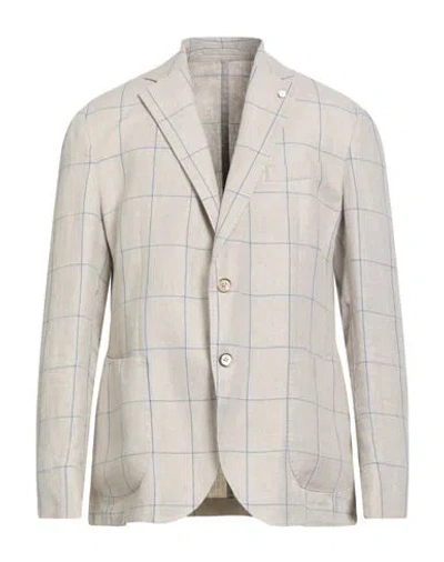 Luigi Bianchi Mantova Man Blazer Light Grey Size 42 Linen In Gray