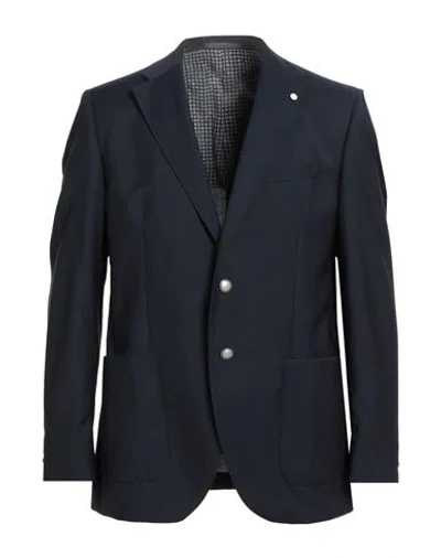 Luigi Bianchi Mantova Man Blazer Midnight Blue Size 42 Wool