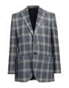 Luigi Bianchi Mantova Man Blazer Midnight Blue Size 48 Linen, Silk, Cotton In Blue