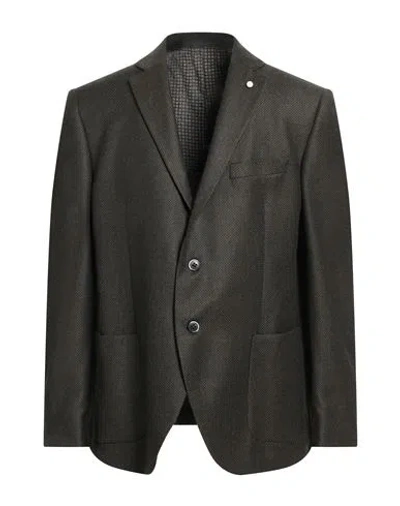 Luigi Bianchi Mantova Man Blazer Military Green Size 48 Wool