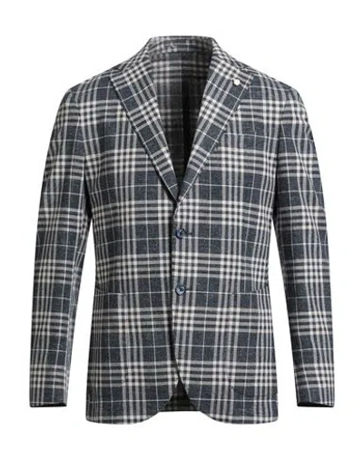 Luigi Bianchi Mantova Man Blazer Navy Size 40 Cotton, Linen, Elastane In Multi