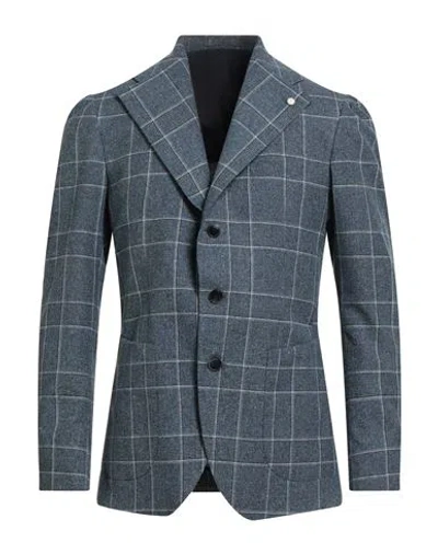Luigi Bianchi Mantova Man Blazer Navy Size 40 Wool, Silk In Blue