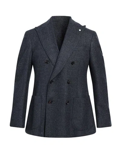 Luigi Bianchi Mantova Man Blazer Navy Size 44 Virgin Wool, Polyester In Blue