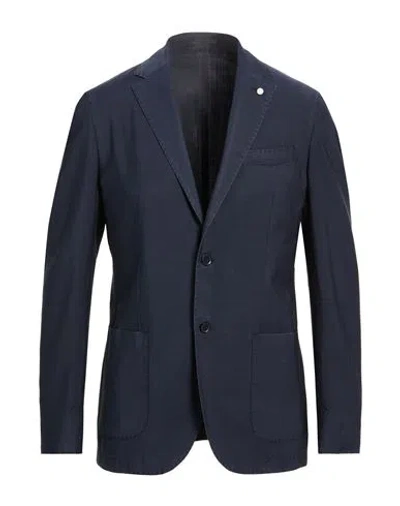 Luigi Bianchi Mantova Man Blazer Navy Size 46 Virgin Wool, Mohair Wool In Blue