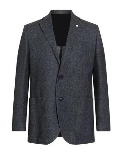 Luigi Bianchi Mantova Man Blazer Navy Size 46 Wool, Cotton, Polyamide In Blue