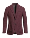 Luigi Bianchi Mantova Man Blazer Red Size 42 Wool, Silk, Polyamide, Linen In Purple