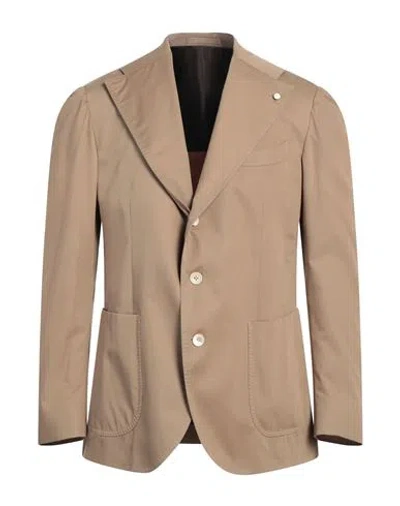 Luigi Bianchi Mantova Man Blazer Sand Size 42 Cotton In Beige