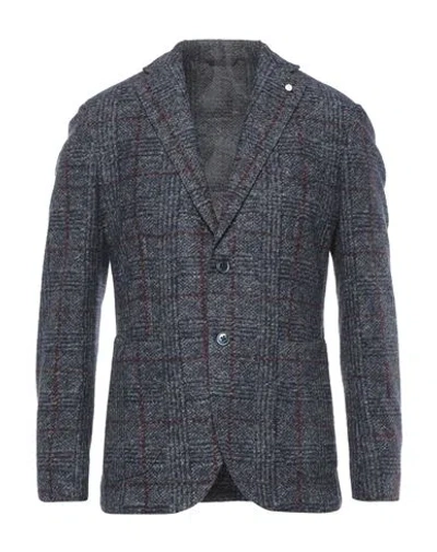 Luigi Bianchi Mantova Man Blazer Slate Blue Size 38 Polyester, Wool, Viscose