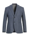 Luigi Bianchi Mantova Man Blazer Slate Blue Size 44 Virgin Wool, Linen, Cashmere