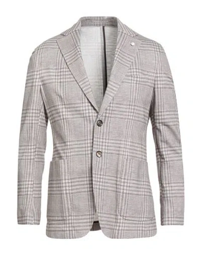 Luigi Bianchi Mantova Man Blazer Taupe Size 38 Cotton In Gray