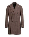 Luigi Bianchi Mantova Man Coat Brown Size 46 Virgin Wool, Cashmere, Elastane In Brown