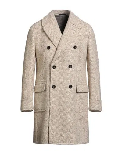 Luigi Bianchi Mantova Man Coat Cream Size 40 Virgin Wool In White