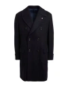 Luigi Bianchi Mantova Man Coat Midnight Blue Size 40 Wool, Cashmere In Black