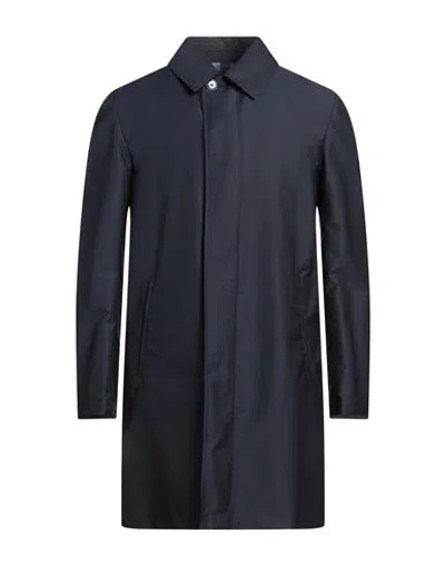 Luigi Bianchi Mantova Man Overcoat & Trench Coat Midnight Blue Size 38 Wool, Polyamide