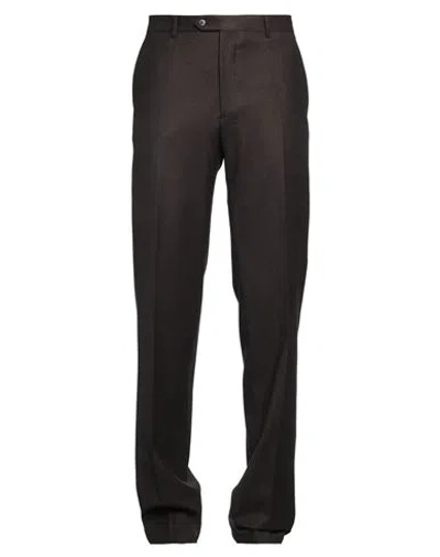 Luigi Bianchi Mantova Man Pants Dark Brown Size 42 Virgin Wool