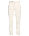 Luigi Bianchi Mantova Man Pants Ivory Size 38 Cotton, Elastane In White