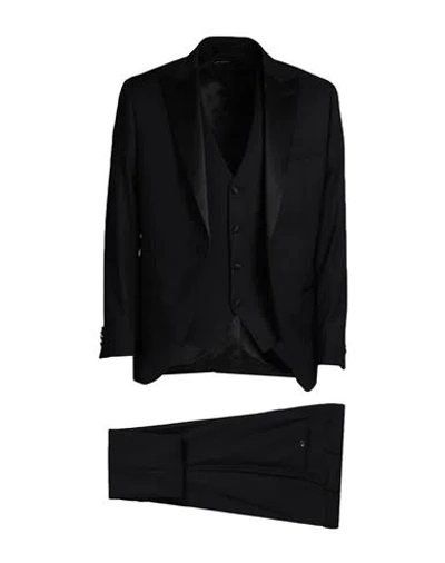 Luigi Bianchi Mantova Man Suit Black Size 50 Super 110s Wool