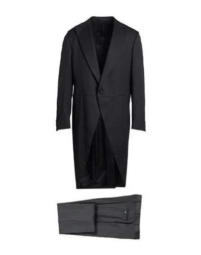 Luigi Bianchi Mantova Man Suit Charcoal Size 44 Merino Wool In Grey