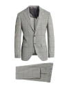 Luigi Bianchi Mantova Man Suit Cream Size 40 Virgin Wool In Gray