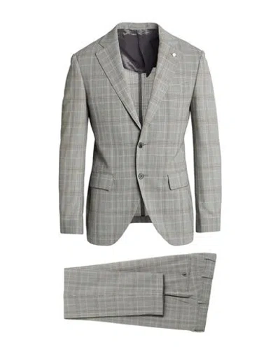 Luigi Bianchi Mantova Man Suit Cream Size 40 Virgin Wool In Gray
