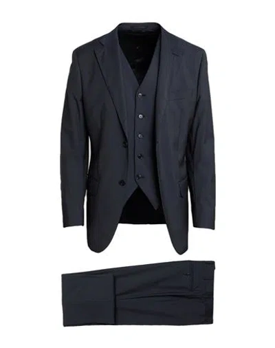 Luigi Bianchi Mantova Man Suit Midnight Blue Size 38 Virgin Wool