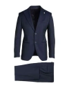 Luigi Bianchi Mantova Man Suit Midnight Blue Size 44 Virgin Wool, Elastane In Blue