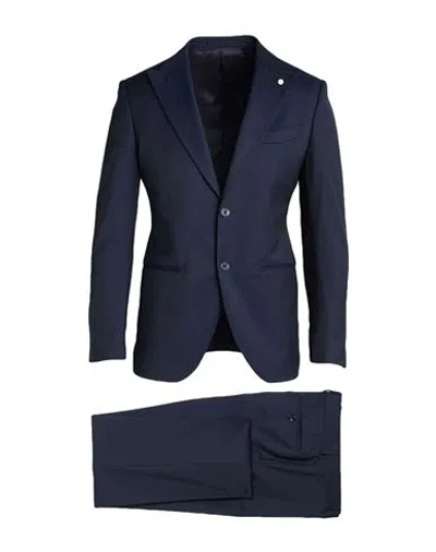 Luigi Bianchi Mantova Man Suit Midnight Blue Size 44 Virgin Wool, Elastane