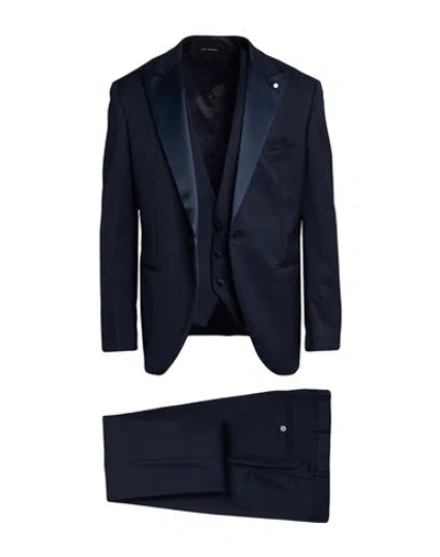 Luigi Bianchi Mantova Man Suit Midnight Blue Size 46 Virgin Wool, Elastane