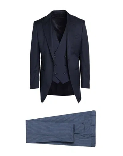 Luigi Bianchi Mantova Man Suit Navy Size 42 Super 110s Wool In Blue