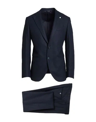 Luigi Bianchi Mantova Man Suit Navy Size 44 Wool, Virgin Wool, Elastane