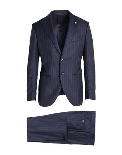 Luigi Bianchi Mantova Man Suit Navy Size 46 Virgin Wool In Blue