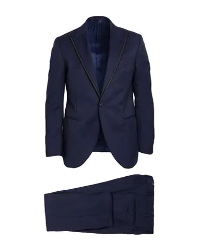 Luigi Bianchi Mantova Man Suit Navy Size 46 Wool