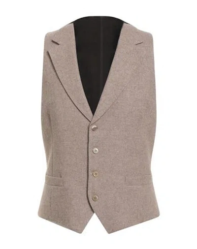 Luigi Bianchi Mantova Man Tailored Vest Beige Size 40 Cashmere