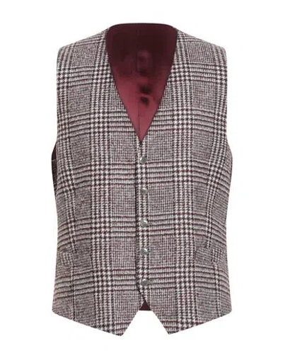 Luigi Bianchi Mantova Man Tailored Vest Burgundy Size 42 Wool, Polyamide