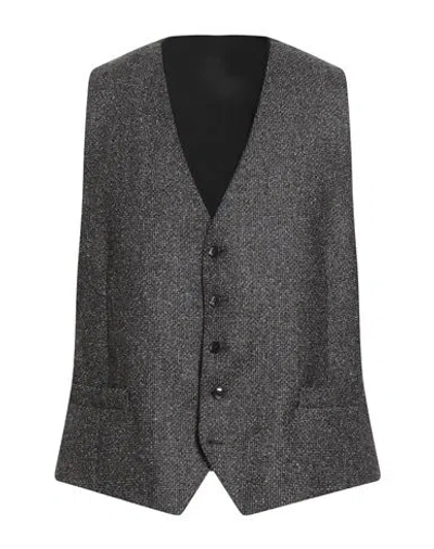 Luigi Bianchi Mantova Man Tailored Vest Charcoal Size 48 Wool, Polyester