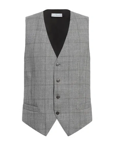 Luigi Bianchi Mantova Man Tailored Vest Grey Size 48 Virgin Wool, Silk, Linen